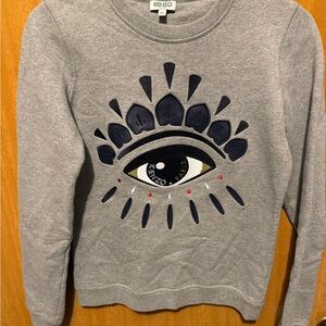 Kenzo Heather Gray Sweatshirt with Eye Design
